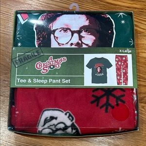 A Christmas Story Red t-shirt and sleep pants Pajama Set adult size xl new